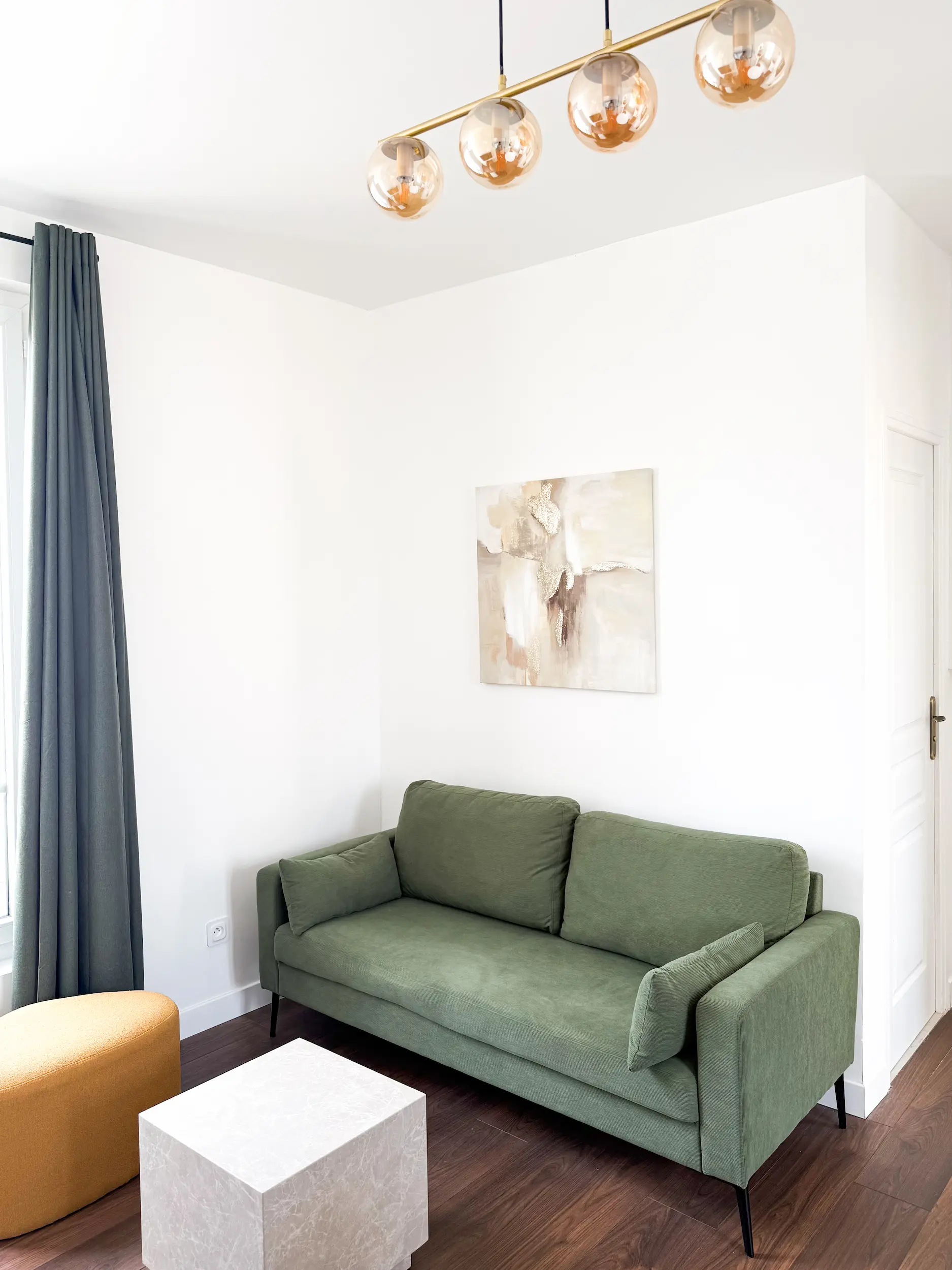 Salon rénovation appartement 43 m² Paris 14e, Studio LC Design